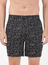 Jockey Men's Super Combed Cotton Satin Weave Printed Boxer Shorts with Side Pocket - Black (Random Prints)
