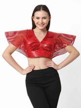 Women Red Self Design Readymade Blouse Default Title