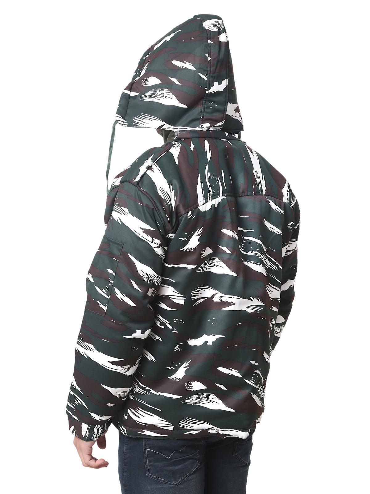 Men Camouflage Quilted Jacket CRPF