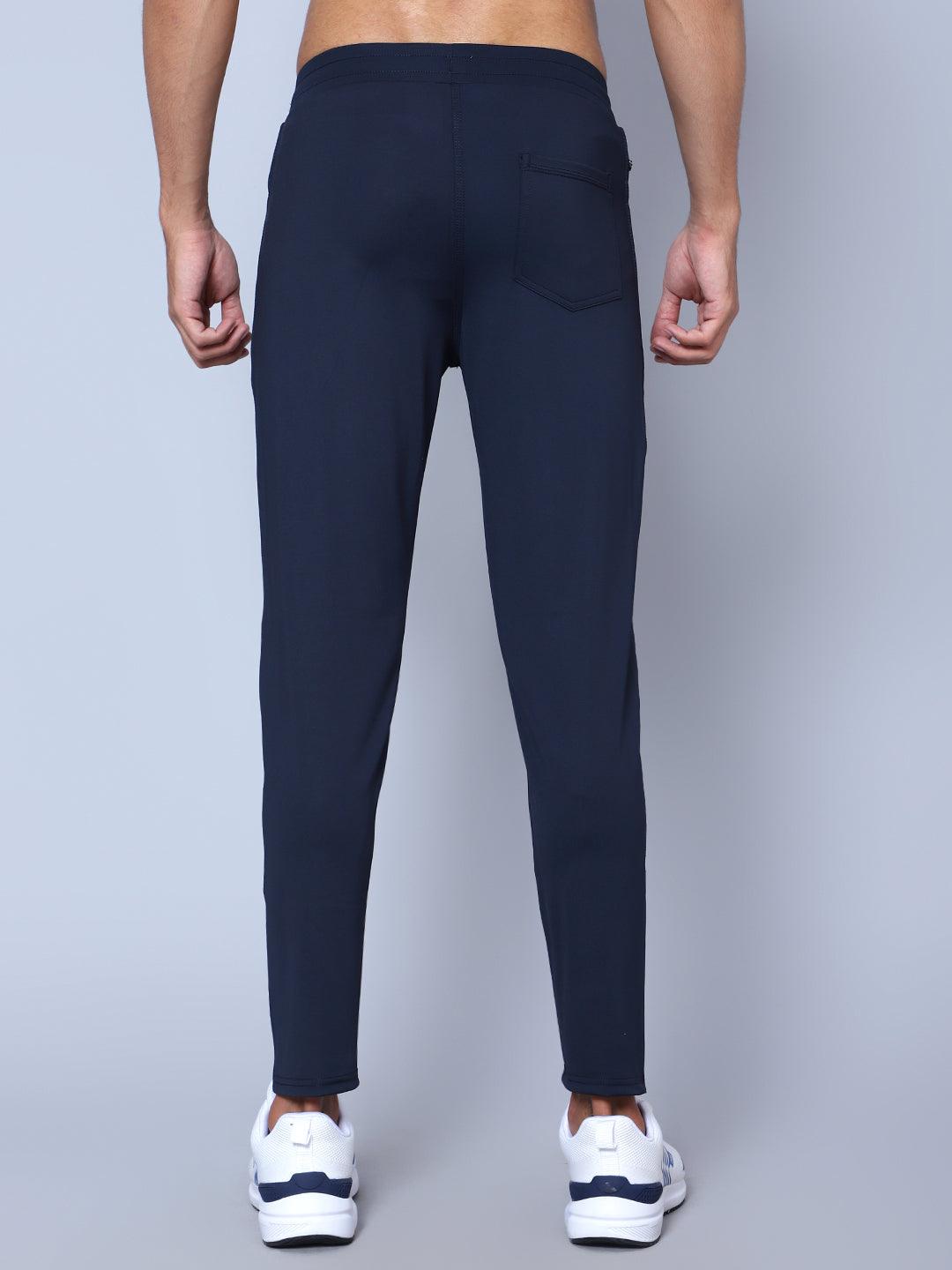 Men Mid Rise Sports Navy Blue 554 Track Pants