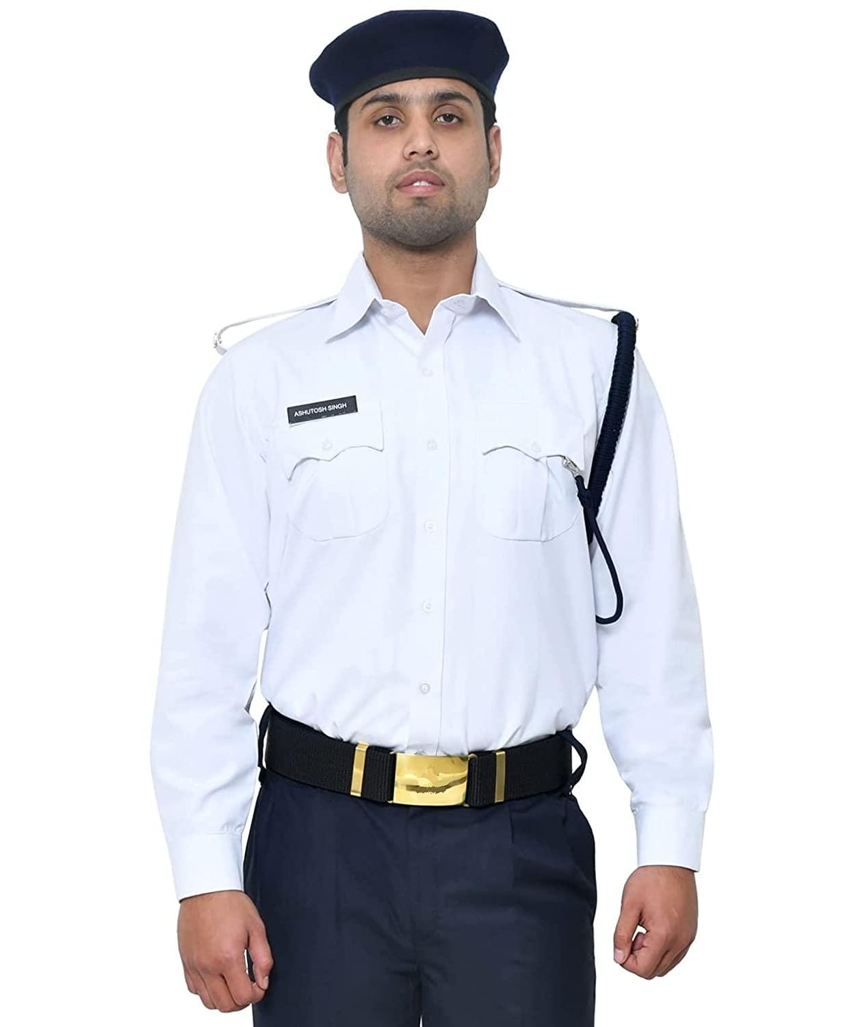 Delhi Traffic Police Men Solid Full Sleeves Formal White Shirt XXXL