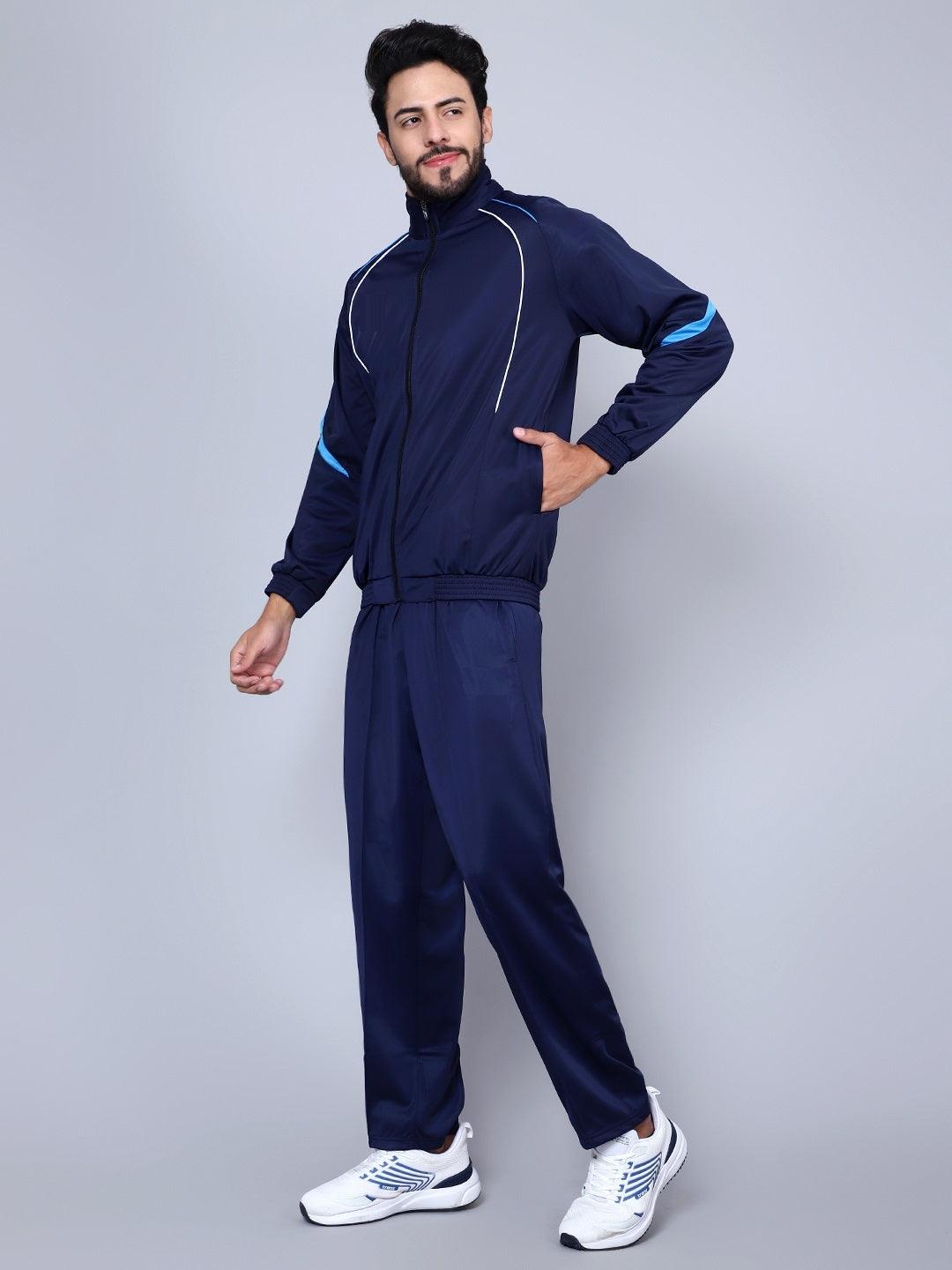 Shiv Naresh Men 445A NAVY/CYAN/WHITE T.P Racer-suit 2.0 Tracksuit