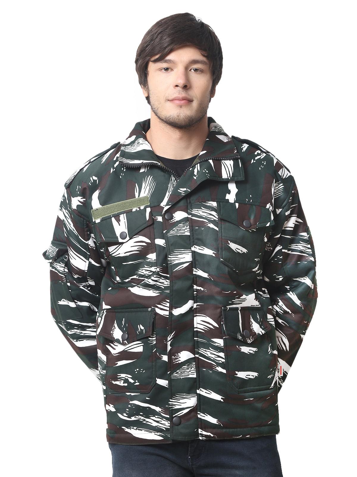 Men Camouflage Quilted Jacket CRPF