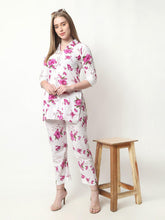Women Cotton Floral Printed Cord Set XXXL