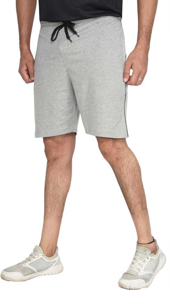 Solid Men Grey Basic Shorts