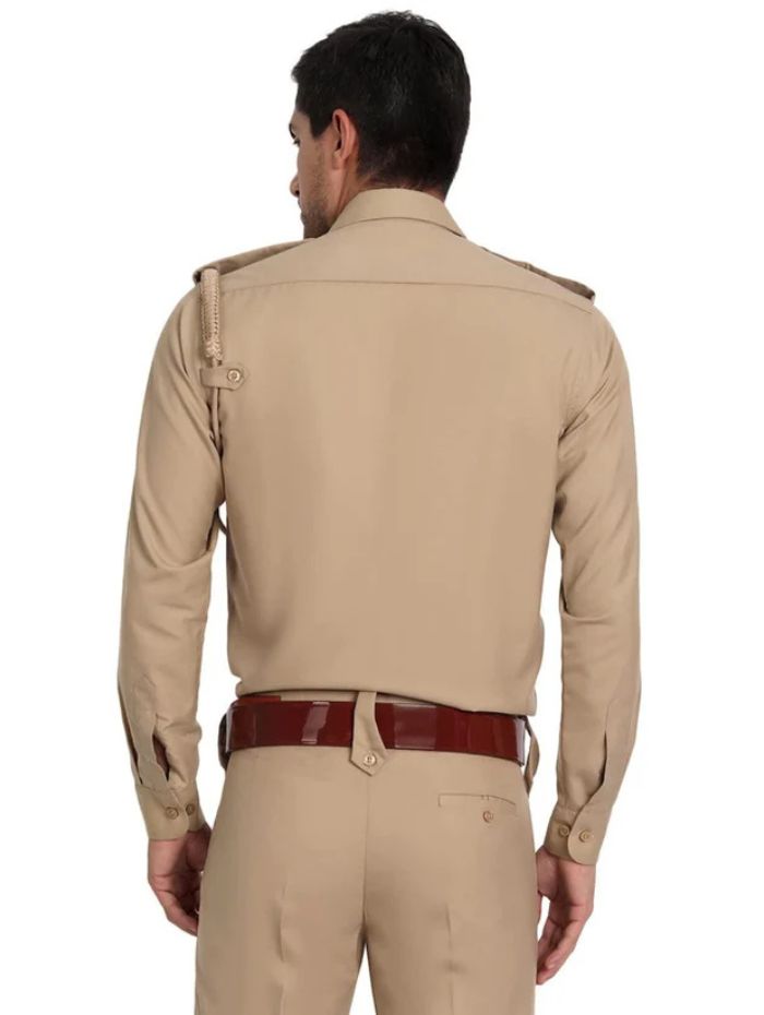 Police Khaki Full Sleeves Shirt - Uniform/Vardi