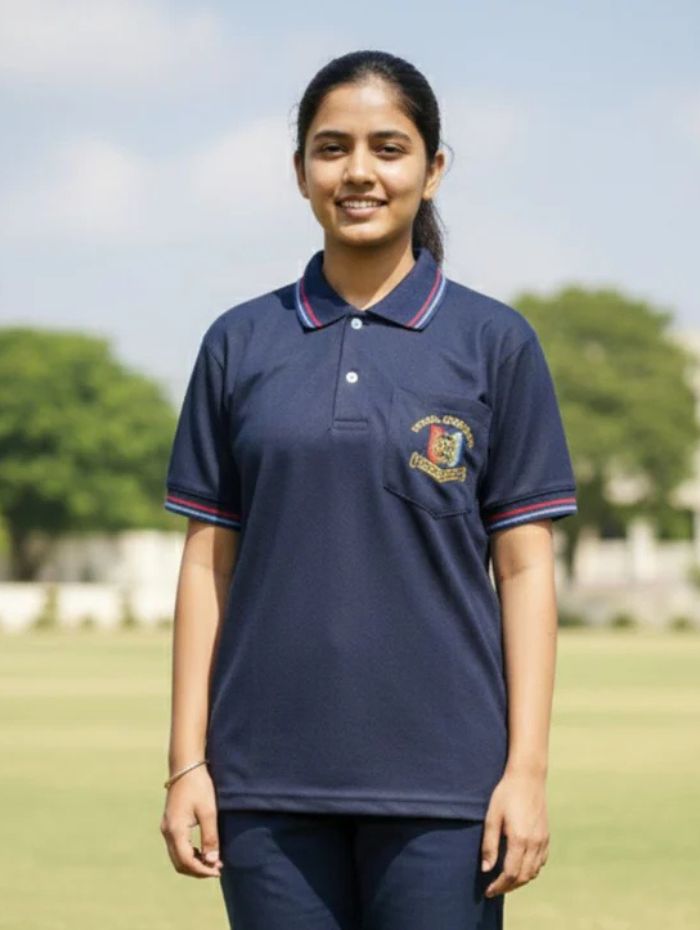Girls NCC Uniform Navy Blue Polo T-Shirt