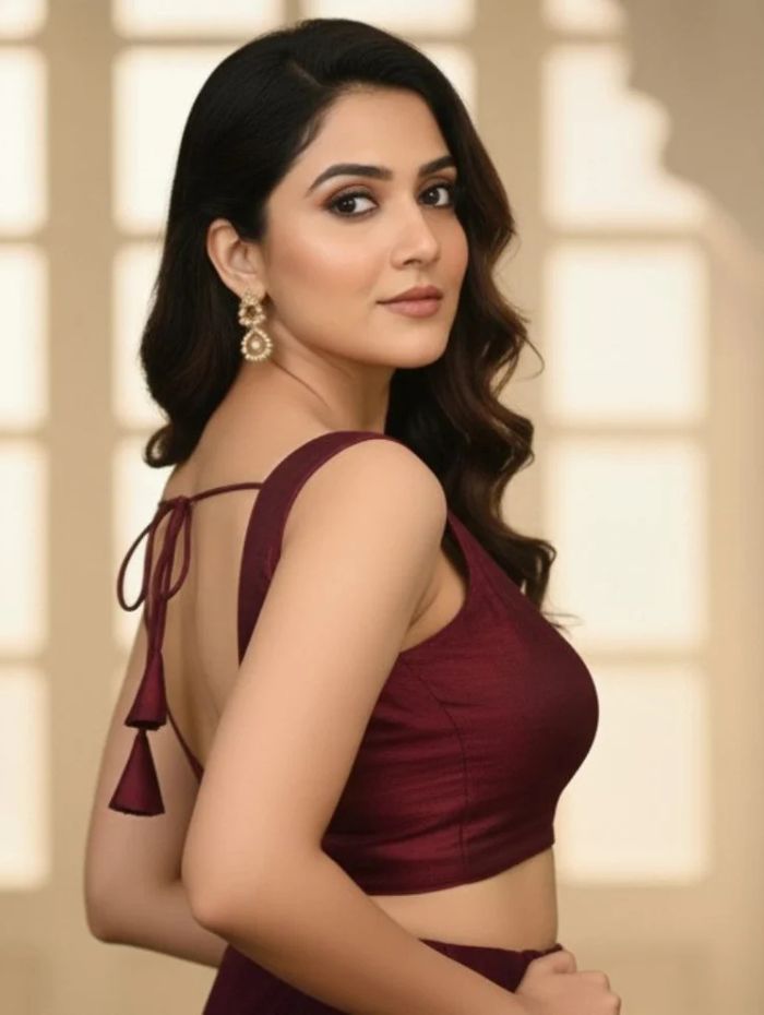 Elegant Maroon Silk Designer Blouse for Women