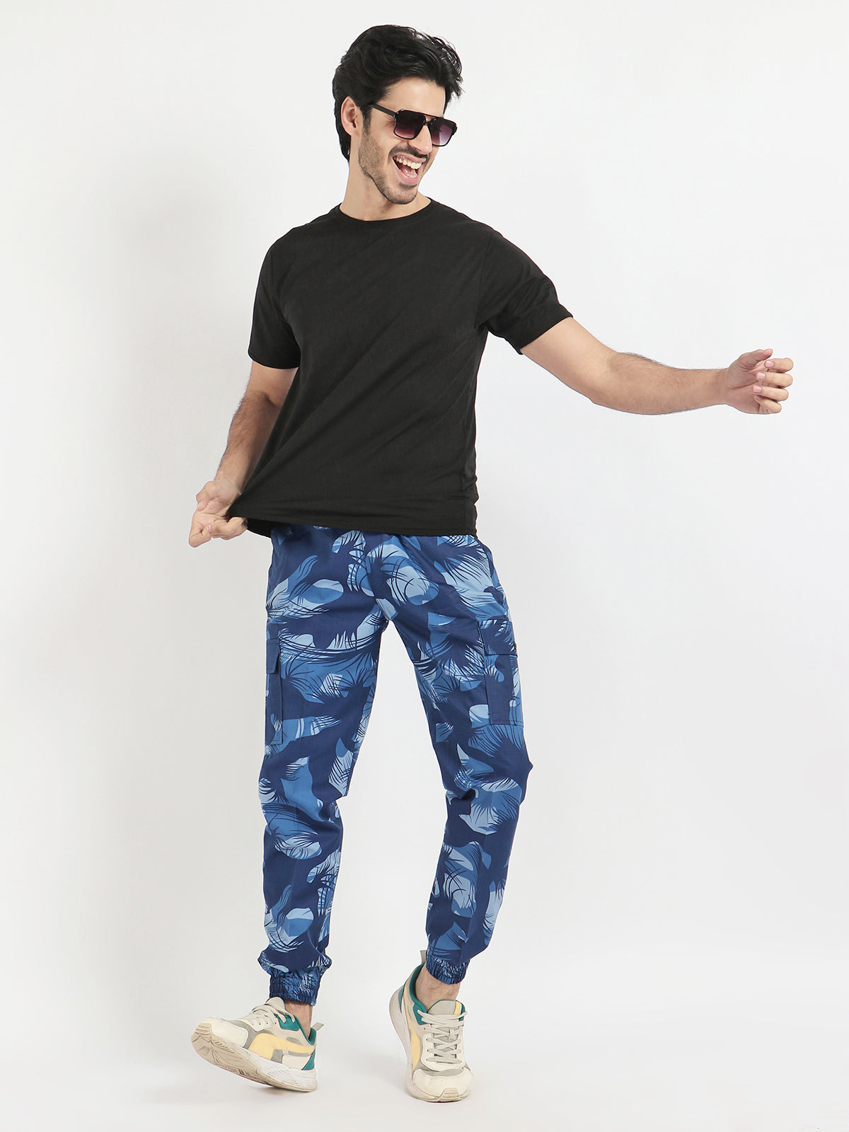 Present For Men Blue Cotton Stylish Camouflage Pants for Every Adventure, commonly used in military and outdoor apparel