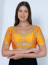Choli Cut Mustard Cotton Silk Blouse Mustard
