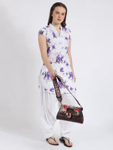 Women Printed Purple Kurta and Salwar Set Pure Cotton XXXL