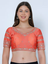 Booty Work Peach Cotton Silk Blouse Peach