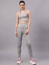 Shiv Naresh Women Grey Core Fit Seamless Sports Bra & High-Rise Leggings Gym Workout Set