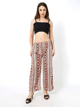 Rayon Pant White Multi Palazzo