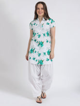 Women Printed Green Kurta and Salwar Set Pure Cotton XXXL