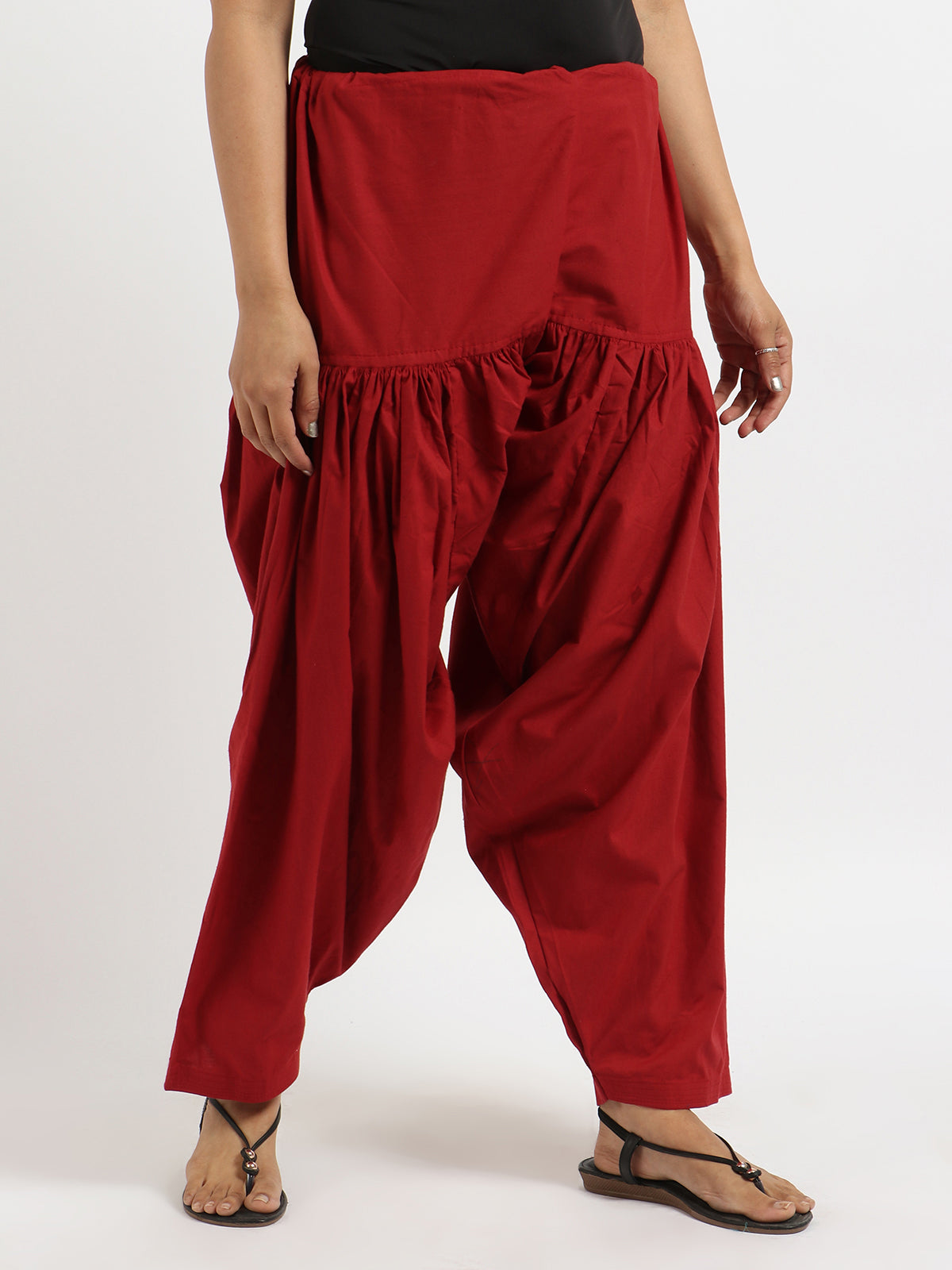 Pure Cotton Maroon Patiala Salwar – Breathable & Lightweight