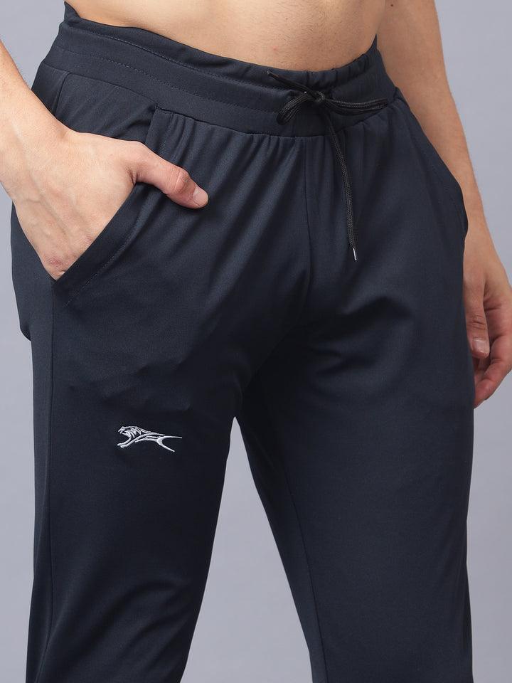 Shiv Naresh Men's Tracksuit Interlock Lycra |Navy Cyan