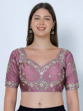 Choli Cut Mauve Cotton Silk Blouse Mauve
