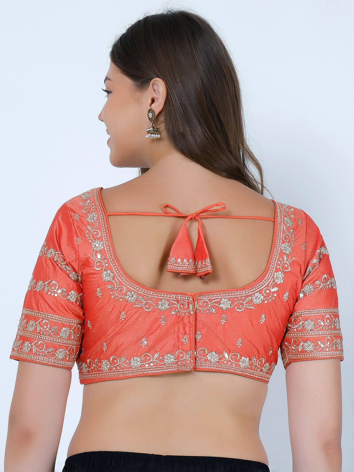 Booty Work Peach Cotton Silk Blouse