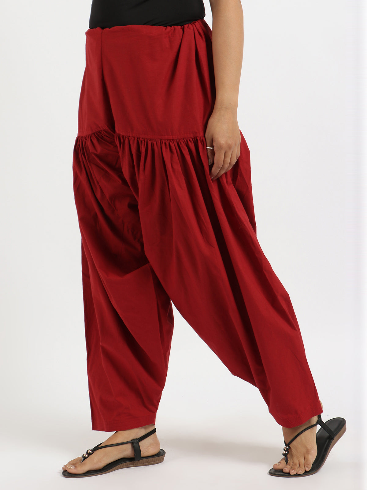 Pure Cotton Maroon Patiala Salwar – Breathable & Lightweight