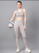 Shiv Naresh Women Grey Core Fit Seamless Gym Workout Set