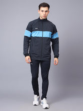 Shiv Naresh Men's Tracksuit Interlock Lycra |Navy Cyan