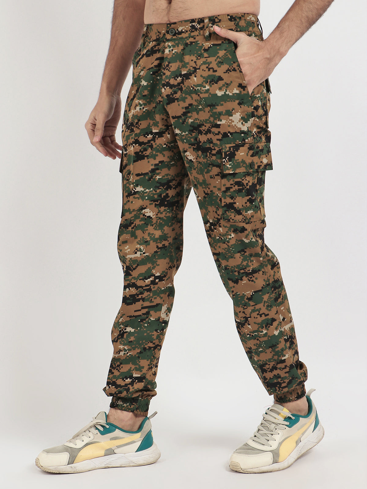 Present For Men Cotton Brown Multi Stylish Camouflage Pants for Every Adventure, commonly used in military and outdoor apparel