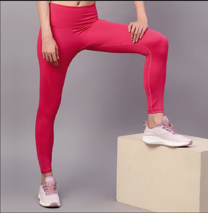 Shiv Naresh Fuchsia Women's Seamless Gym Leggings