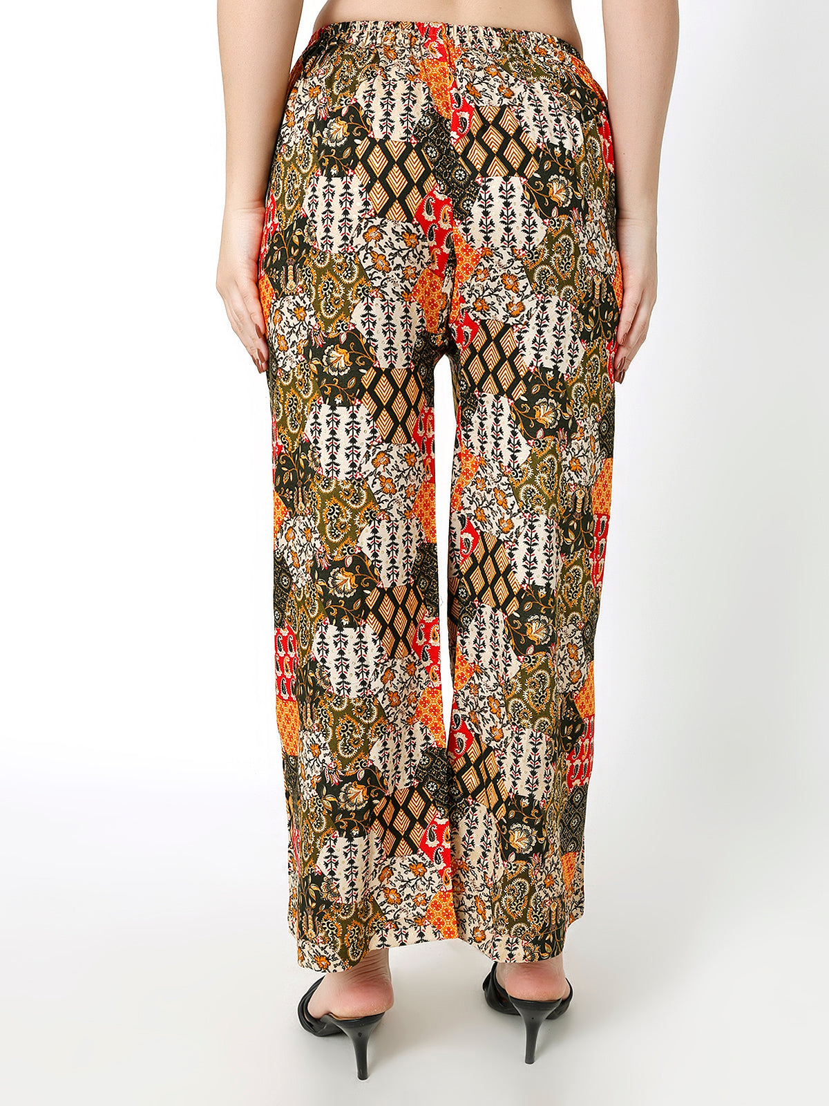 Rayon Printed yellow & Orange color palazzo