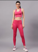 Shiv Naresh Women Fuchsia Core Fit Seamless Gym Workout Set