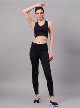 Shiv Naresh Women Black Core Fit Seamless Gym Workout Set