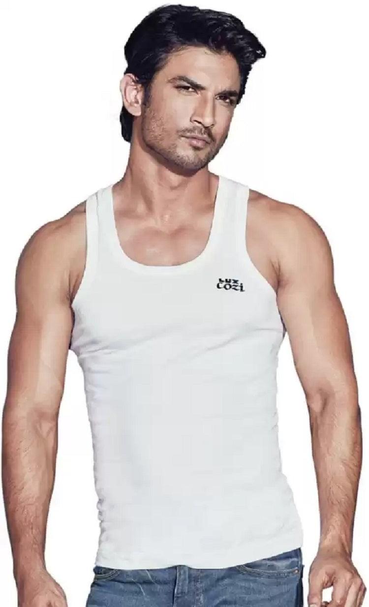 Lux Cozi Men White Cotton Vest (Pack of 3)
