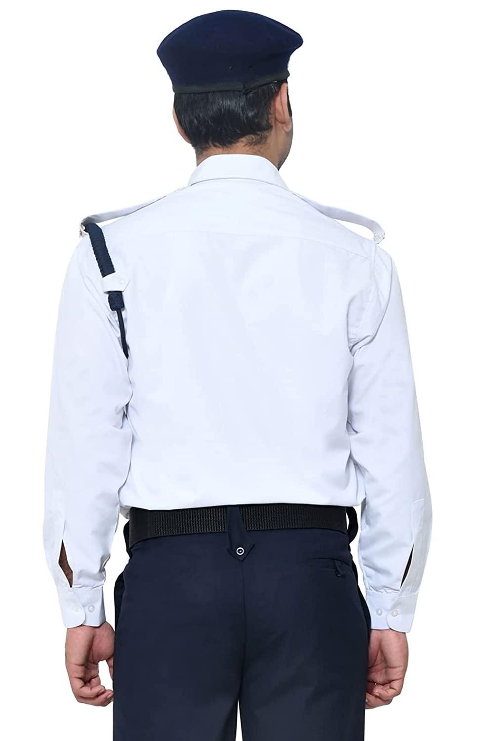 Delhi Traffic Police Men Solid Full Sleeves Formal White Shirt
