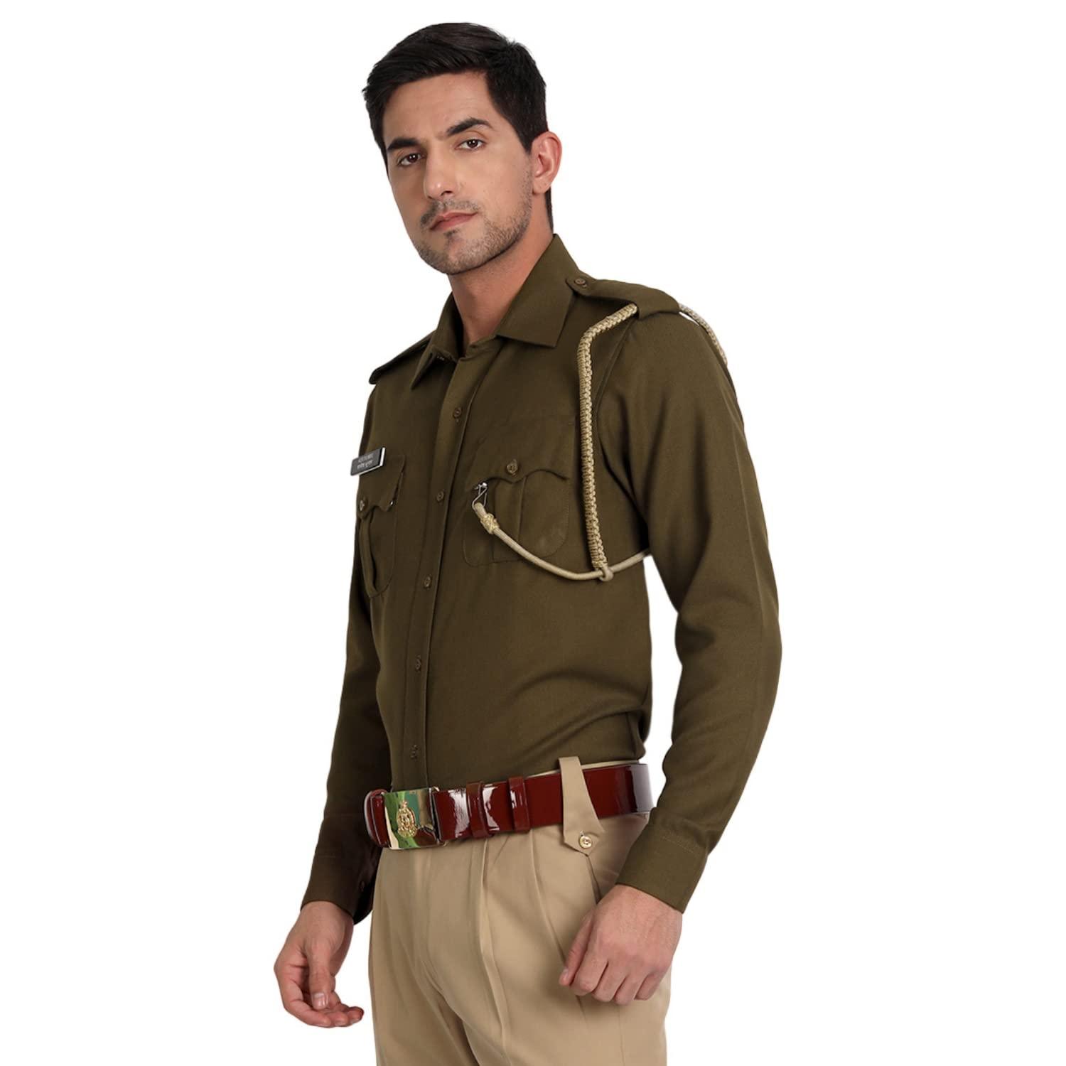 Delhi Police Winter Warm Angola Shirt - Uniform/Vardi-Olive Green