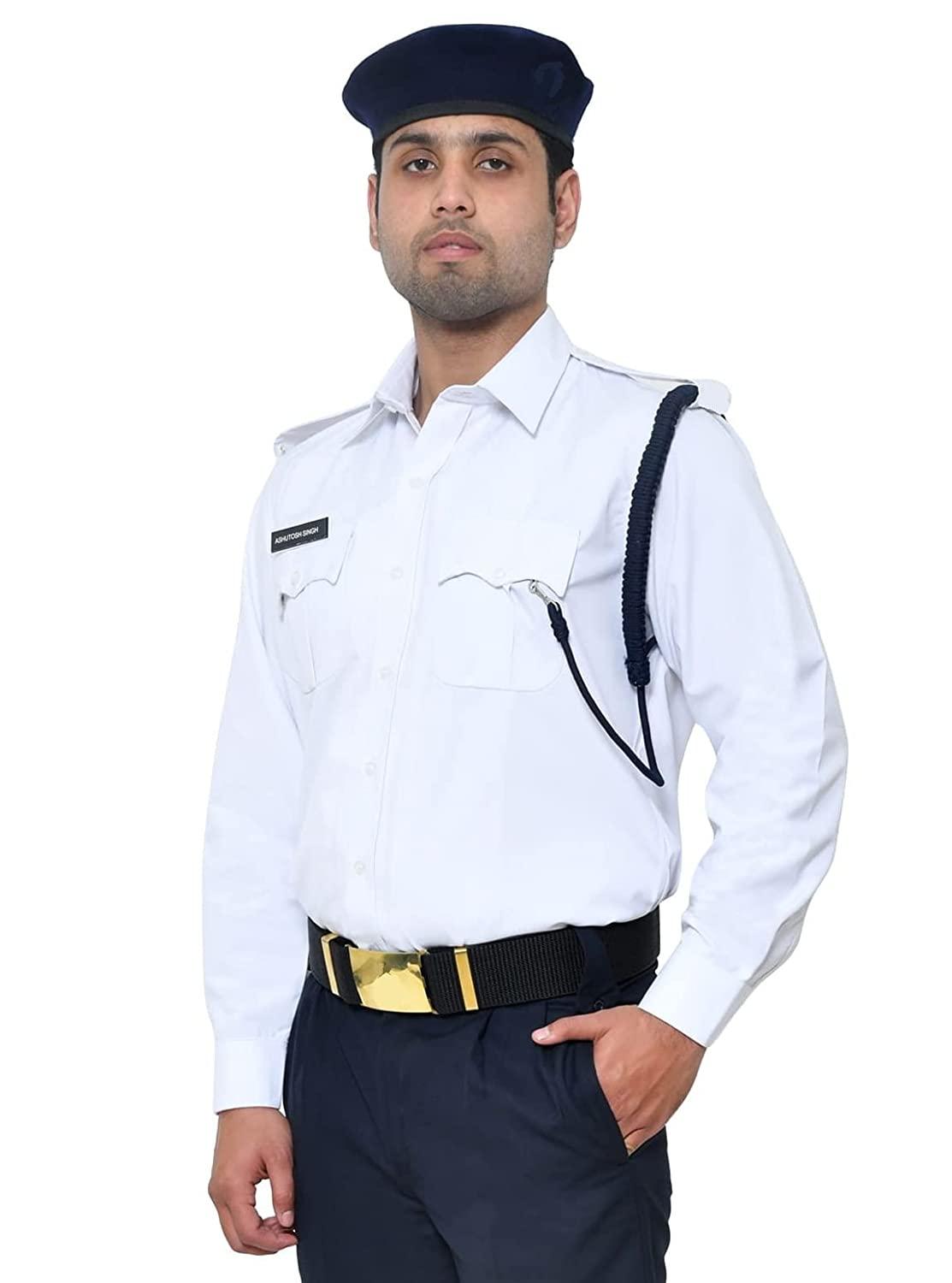 Delhi Traffic Police Men Solid Full Sleeves Formal White Shirt