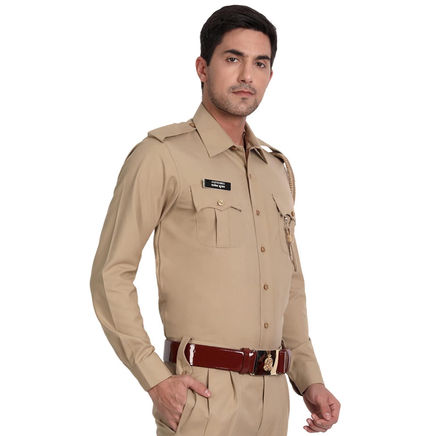 Police Khaki Full Sleeves Shirt - Uniform/Vardi