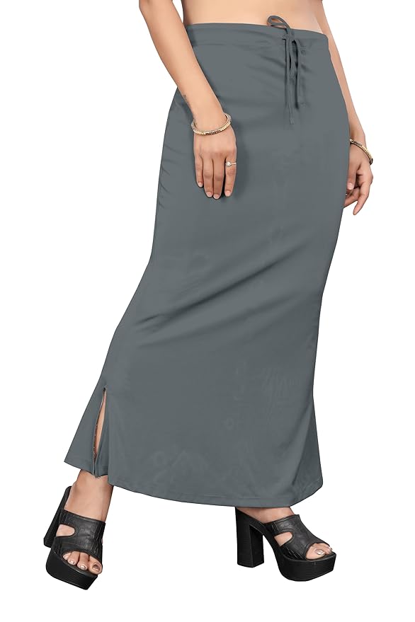 Apparels Saree Shapewear Gloomy Gray Color for Womens | Lycra Strechable Under Skirts Petticoat | Fish Cut for Everyday Comfort Wear