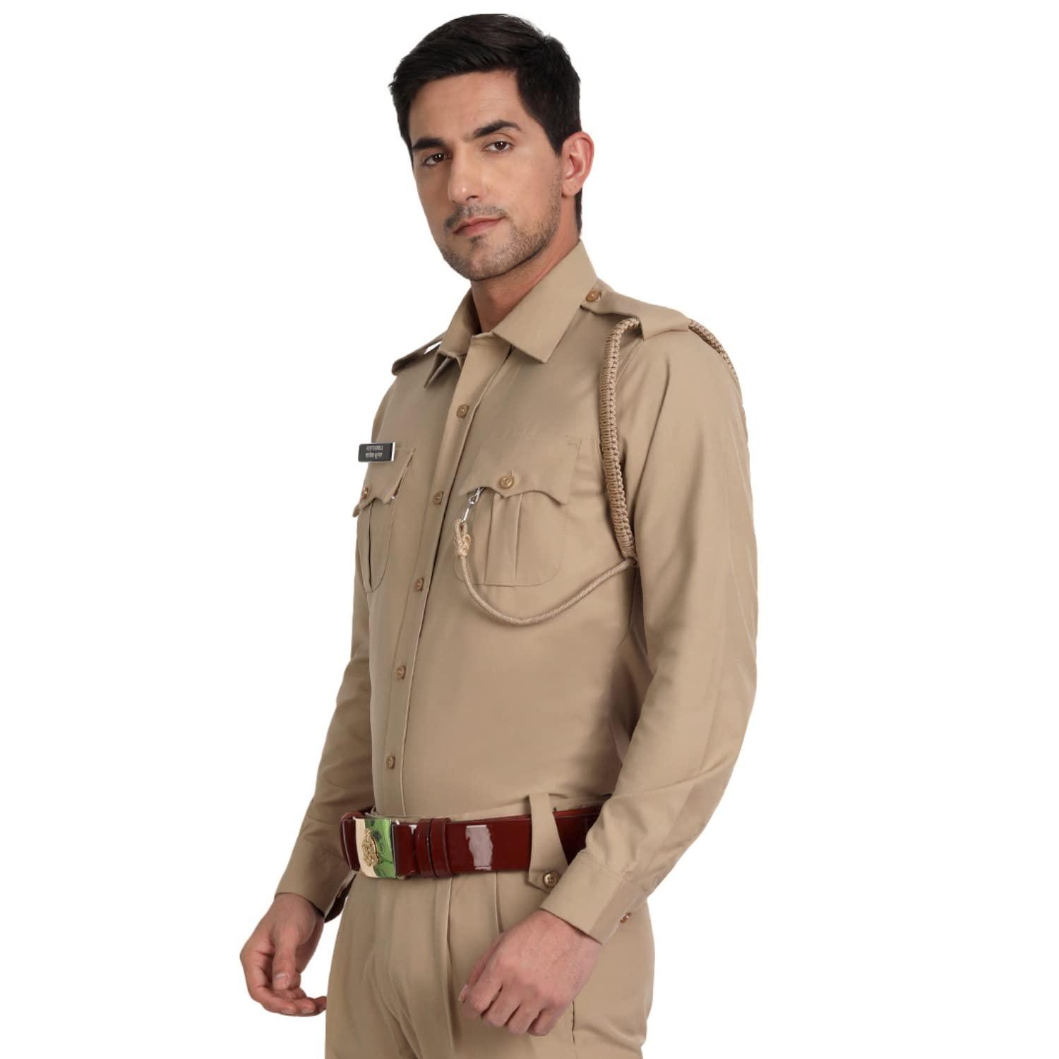 Police Khaki Full Sleeves Shirt - Uniform/Vardi
