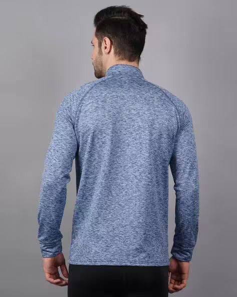 Men Regular Fit High-Neck SNHA-1035-Blue T-Shirt