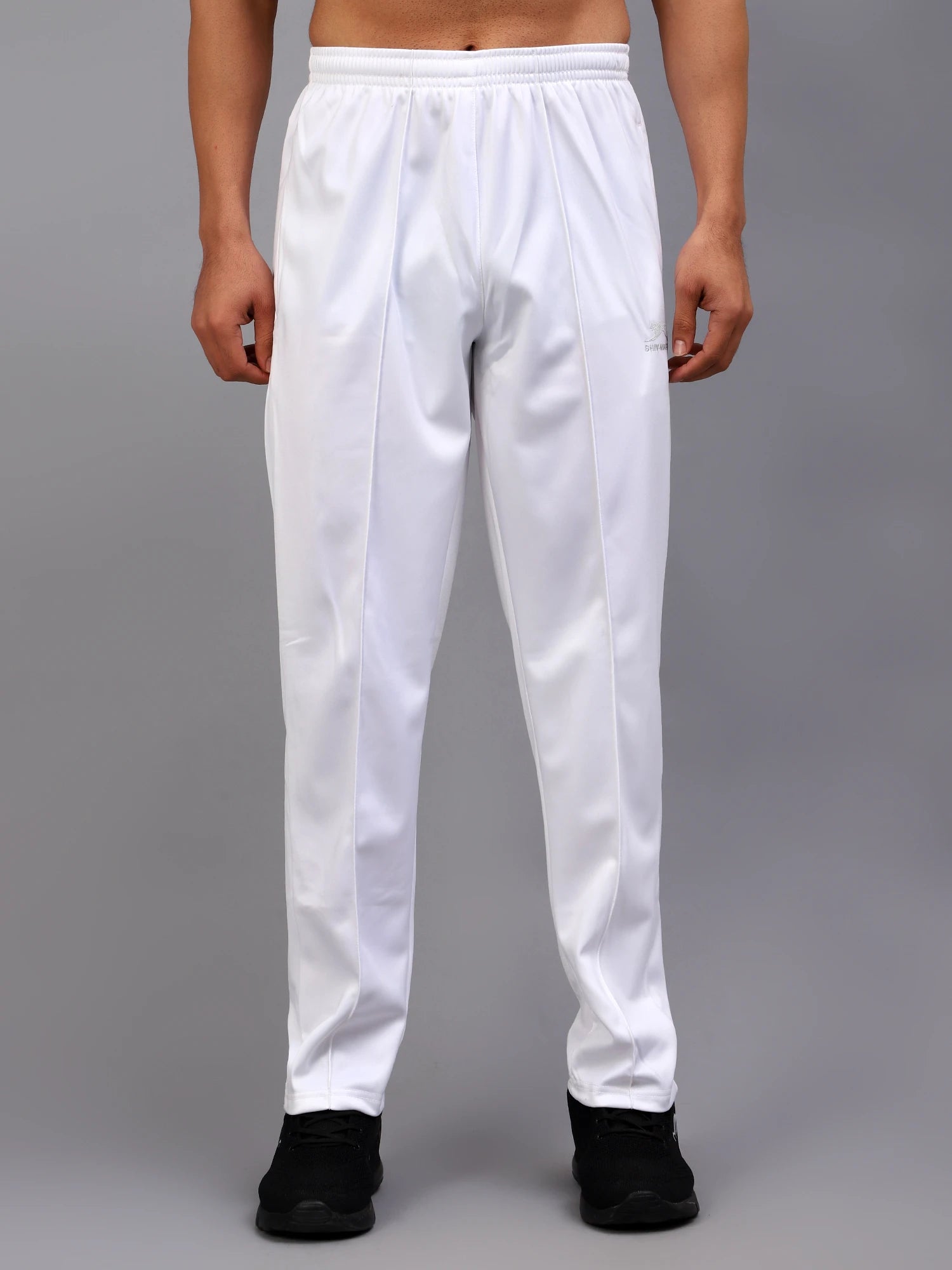 Shivnaresh Men's White TrenzPoly Track Pant - Premium Athletic Sportswear & Joggers White