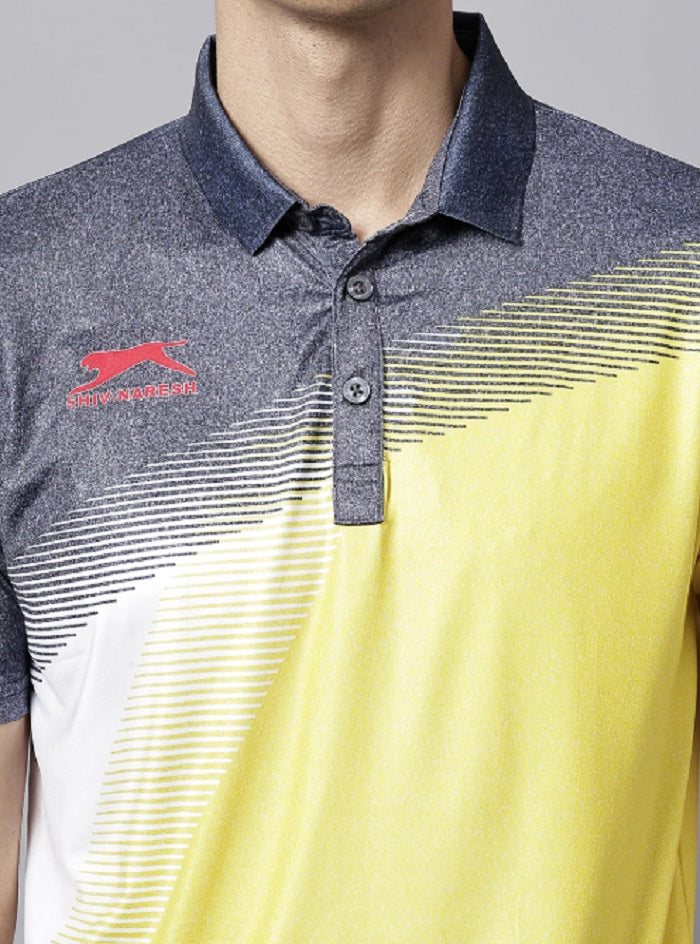 Shiv Nraesh Yellow|Dark Grey| Ultra Boost Polo-Smart Fit