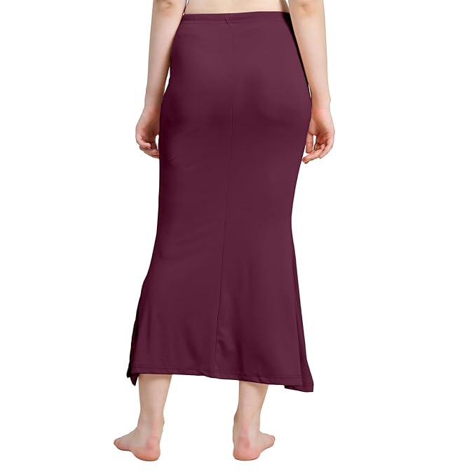 Apparels Saree Shapewear Wine Color for Women's | Lycra Stretchable Under Skirts Petticoat | Fish Cut for Everyday Comfort Wear