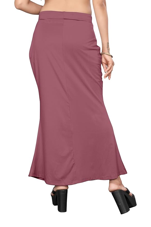 Apparels Saree Shapewear Raspberry Color for Women's | Lycra Stretchable Under Skirts Petticoat | Fish Cut for Everyday Comfort Wear