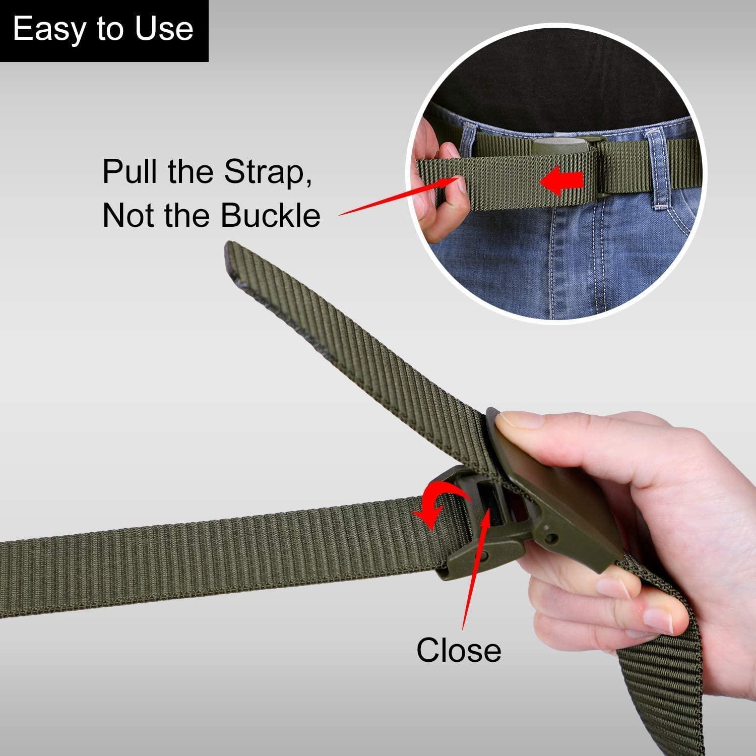 Indian Army Belt, Men's Nylon woven fabric Belt, Hole free plastic flap buckle
