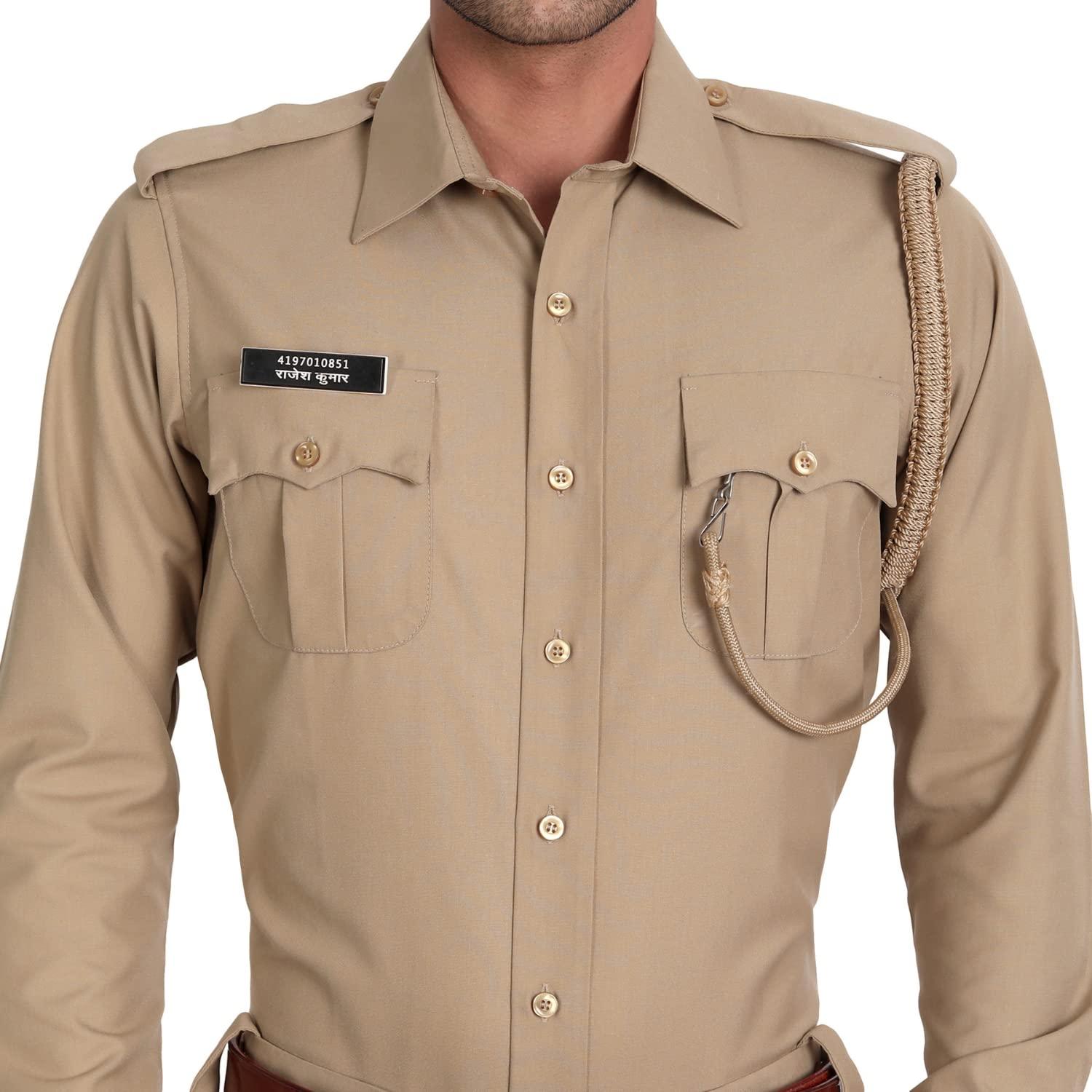 Police Khaki Full Sleeves Shirt - Uniform/Vardi