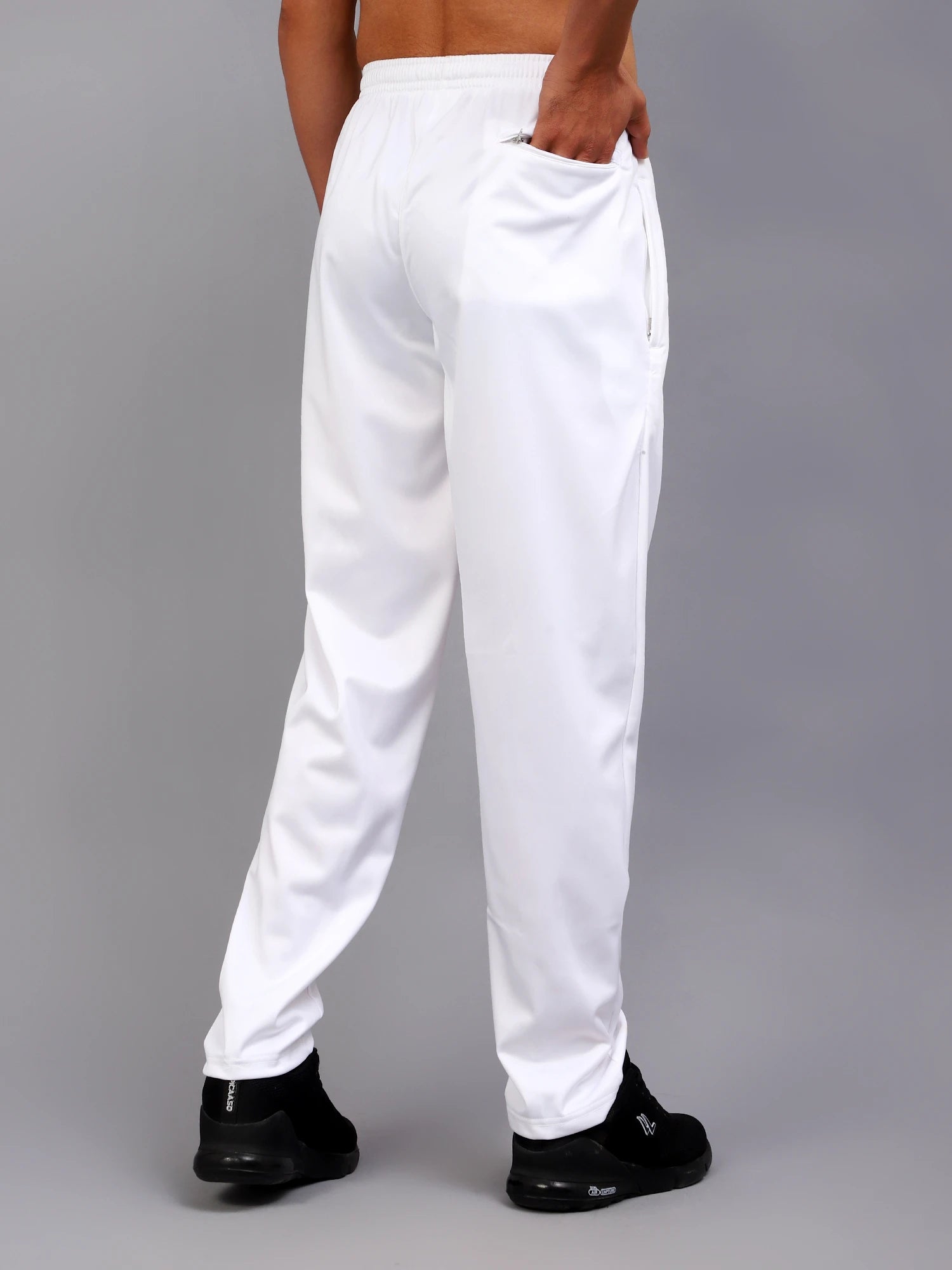 Shivnaresh Men's White TrenzPoly Track Pant - Premium Athletic Sportswear & Joggers