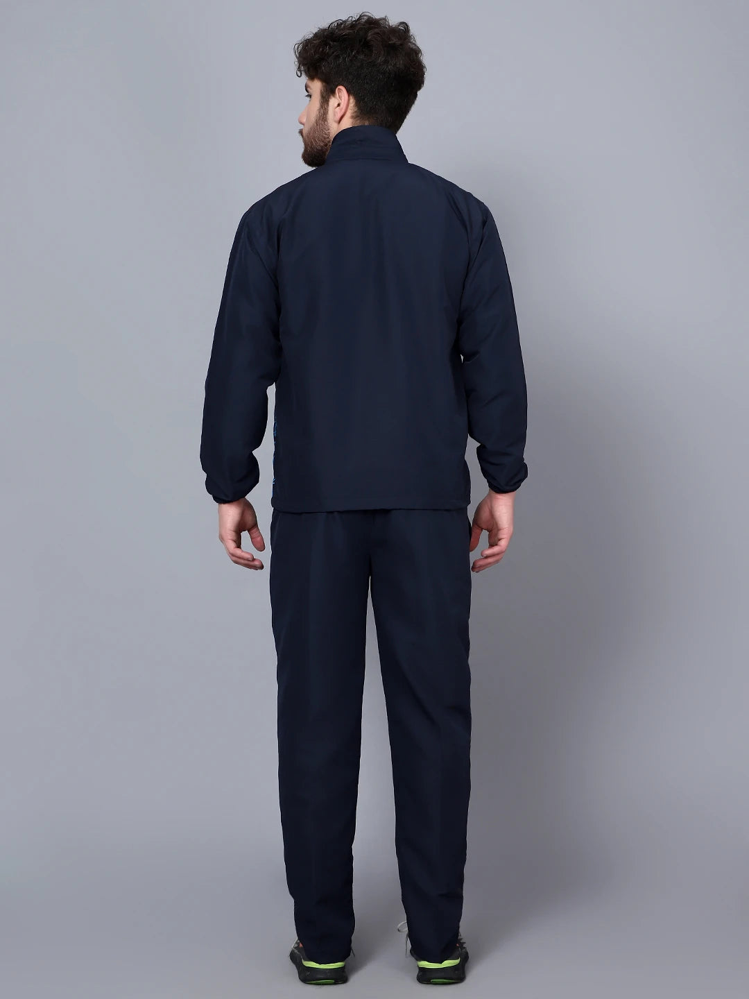 Shiv Naresh Men's Polyester Tracksuit (Navy Blue/Cyan/Maroon)