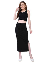 Women's Black Lycra Full Elastic Saree Shapewear Petticoat Free Size Default Title