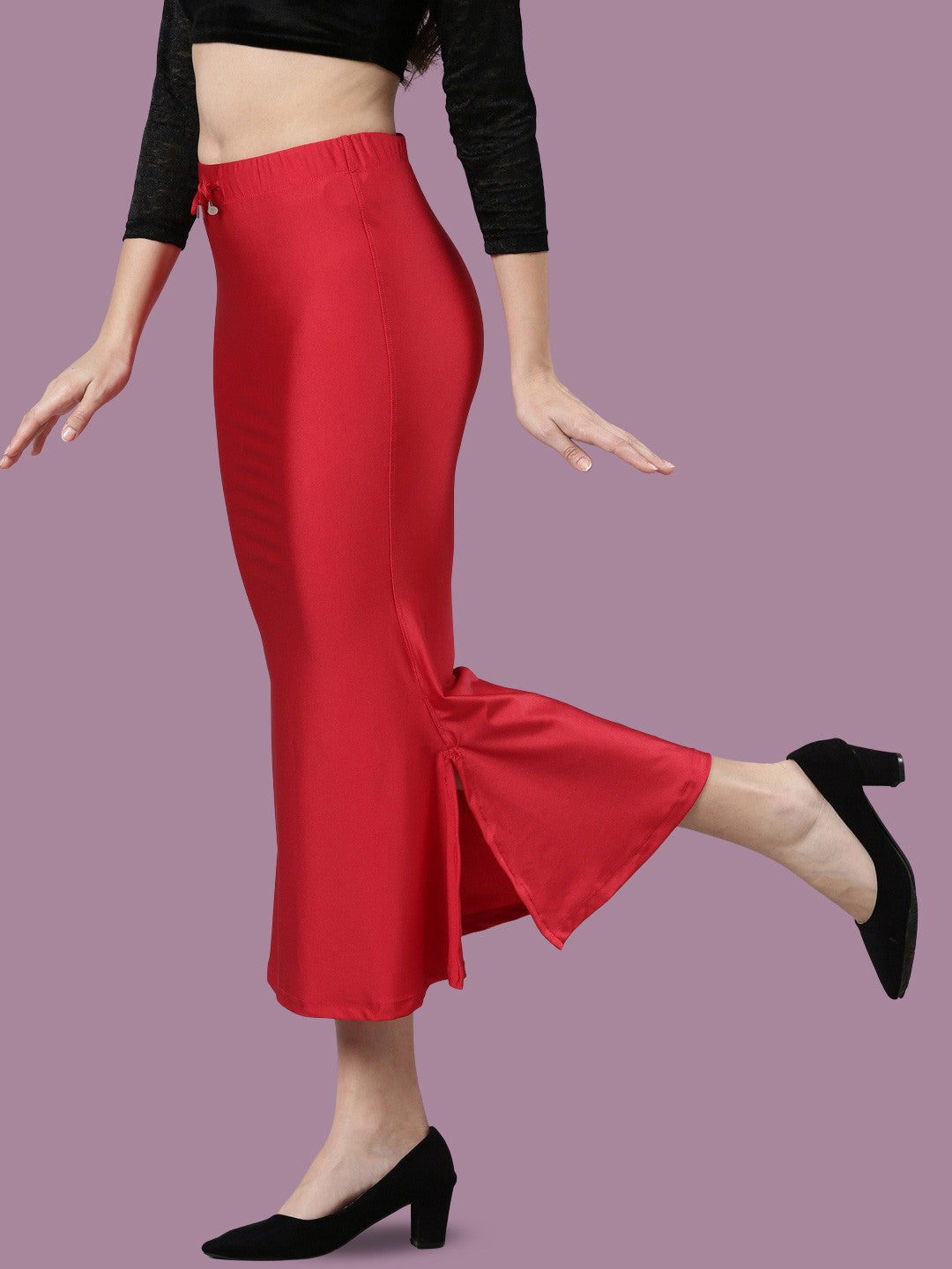 Rayon Stretch Saree Shapewear Petticoat for Women | Mermaid Flare Red
