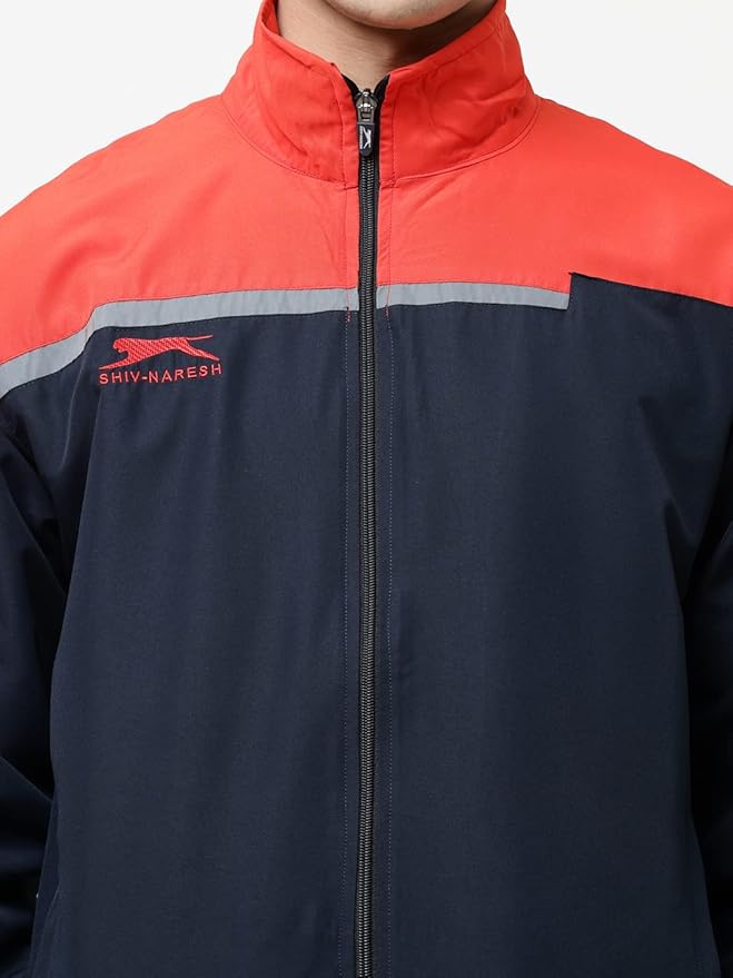 Shiv Naresh Men's Polyester Tracksuit (Navy Blue & Red)